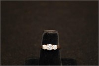 14kt Platinum Leo 3 Stone Diamond Ring approx 1ctw