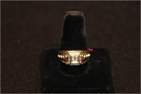 Men's 14kt two tone Diamond Ring w/ center set