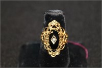10kt yellow gold Black Onyx Ring
