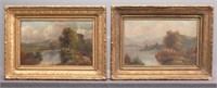 Hudson River School, Pair 19th c. Landscapes