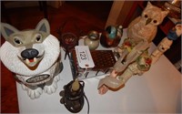 Wolf Cookie Jar & Asst Décor