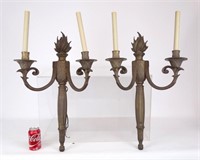 Pair Brass Wall Sconces