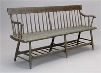 19th c. Paint Decorated Bench