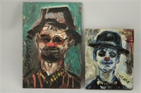 2 Pascal Cucaro Clown Paintings