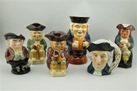 Group of 6 Toby Jugs