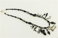 Silver Onyx & More Assemblage Necklace