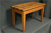 Vintage Slatted Oak Bench/Shelf
