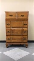 Solid maple tall dresser with desk