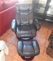 Leather Chair with Foot Rest