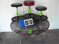 Round 42" Steel Table w/ (3) Mechanics Stools