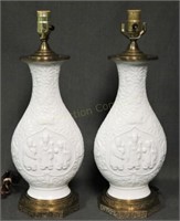Pr of 1910-30s Chinese Vase/Lamps