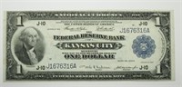 1918 $1 Bill National Currency. Kansas City
