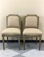Pair of French upholstered chairs