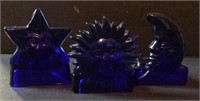 Beautiful cobalt glass candle holders