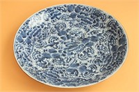 Large Chinese Blue and White Charger,