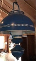 Vintage blue and cream metal light