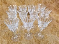SET OF 11 CRYSTAL WINE GLASSES MADE IN FRANCE