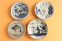 Four Chinese/ Annamese Blue and White Dishes,