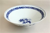 Large Chinese Blue and White Porcelain Bowl,