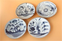 Four Chinese/ Annamese Blue and White Plates