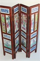 Chinese Qing Dynasty Four Panel Porcelain Famille