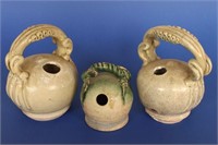 Three Annamese 16th Century Lime Pots,