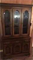 Beautiful dark toned wood china cabinet