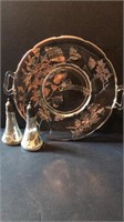 Stunning silver and clear platter and shakers