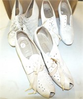 3 pair of ladies white shoes 1940s