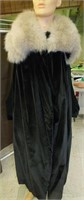 1920 Opera Black Velvet Cape with fur collar
