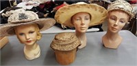 Hats, vintage satin & organdy (4)