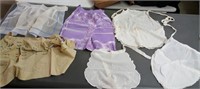 6 Aprons - tie at the waist, cotton & organdy