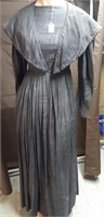 1860's Pinstripe cotton dress with scarf/shawl