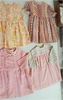 Little girls pink printed dresses & coat