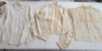 Christening gown, 3 blouses, silk PJ pants