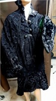 1920 Black Velvet Loop Nap Material Coat