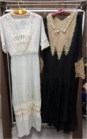 1910 Lawn dress & Black see through chiffon dress