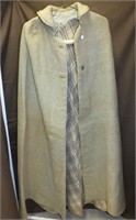 Green/Gray wool  2 button cape with collar accent