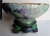 T&V Limoges France Depose Large Punch Bowl & Stand