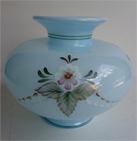 Blue Fenton Vase Hand Painted