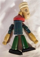 Rare 1930's 7" Wood Jointed Popeye Figure