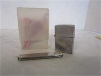 Pocket knife, Zippo lighter, cigeratte case