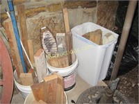 4 PLASTIC CONTAINERS OF ASSORT WOOD