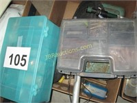 3 TACKLE BOXES WITH TACKLE AND DIP NET