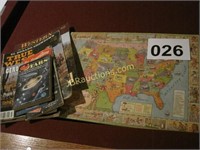 OLD PIONEER MAP PUZZLE AND MAGAZINES