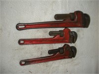 Rigid Pipe Wrenches 3 Pcs 1 Lot