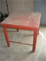 Steel Work table wood Top 29 x 30 x 30 Inches