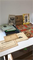 Beehive scribbler, old school books, old board