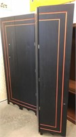 Black room divider, 66 inches long, 77 inches
