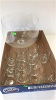 bowl with 12 glasses